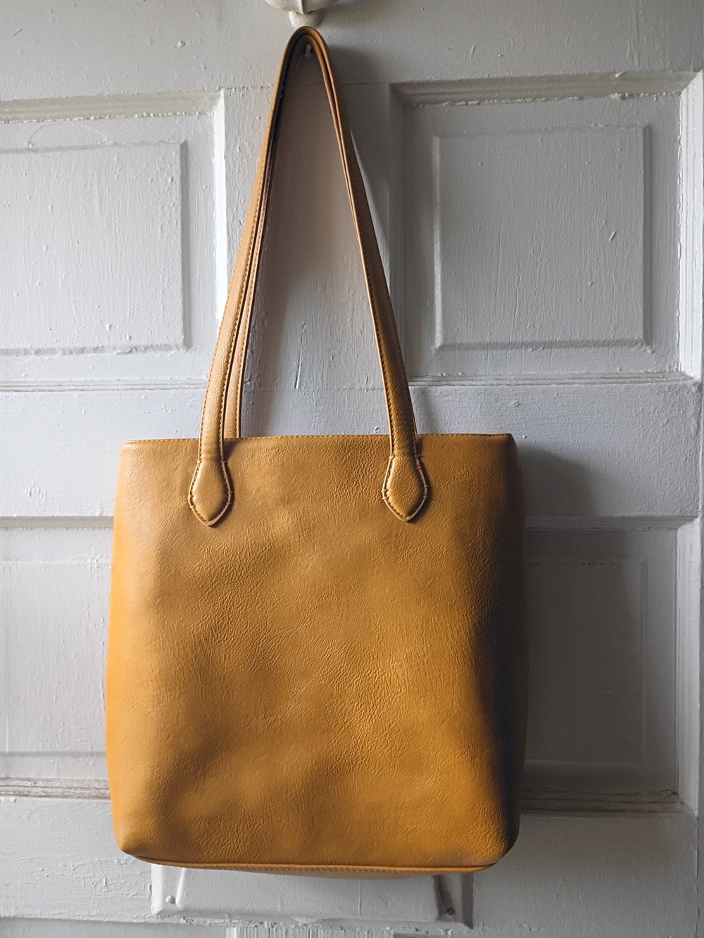 Universal Thread Mustard Yellow Leather Tote Bag for Women
